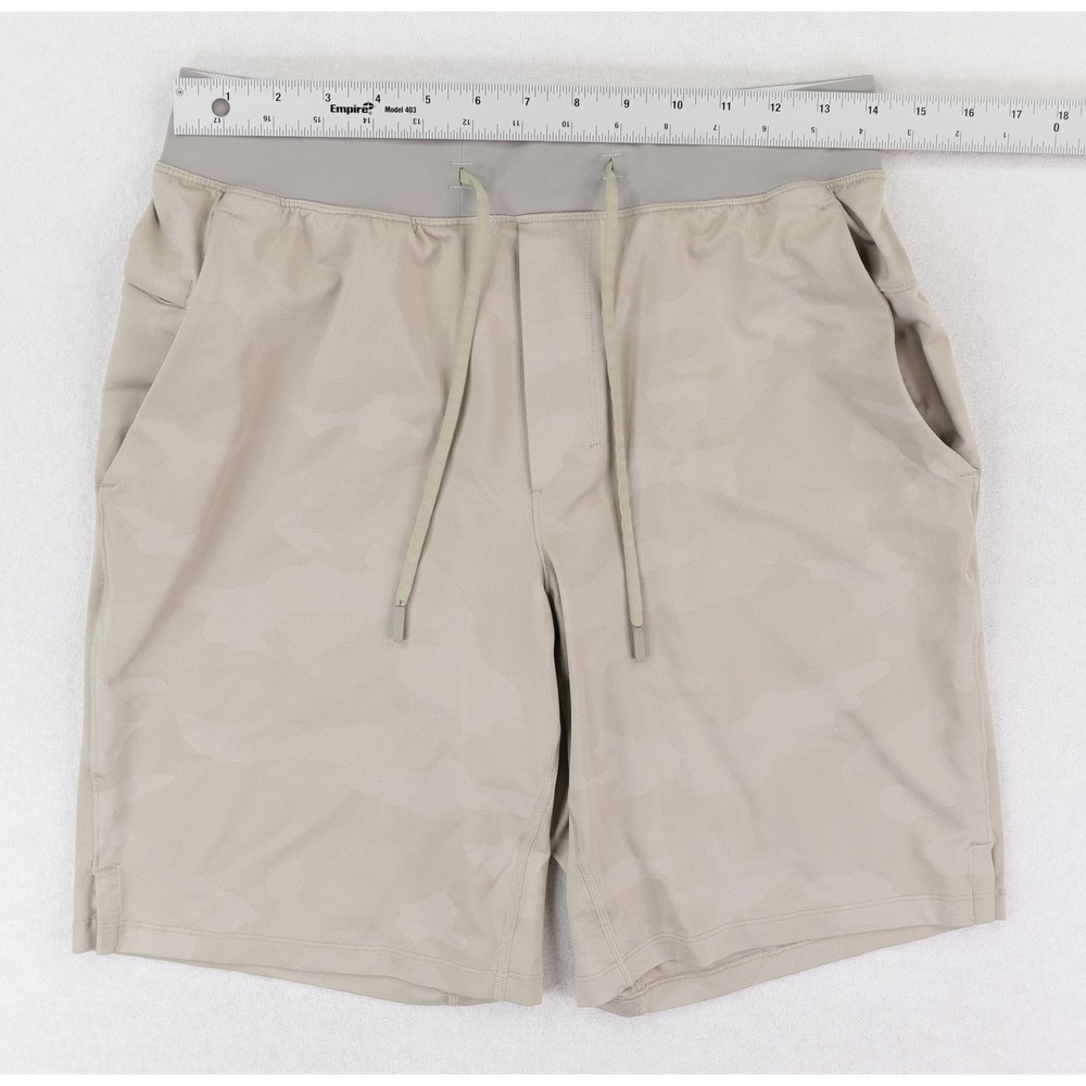 Lululemon T.h.e. Linerless Shorts 9" Medium Variegated Mesh Camo Max Raw Linen - Picture 6 of 9